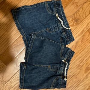 Two pair of Jumping Beans 18 months boys blue Jean shorts elastic waist used